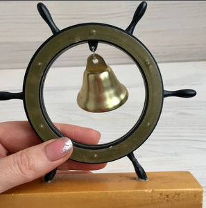 Marine Bell and Ship Steering <b>Wheel</b> Vintage <b>Table</b> Decor a Souvenir for a Sailor or Sea Lover Quality Best Nautical - Product Image 2
