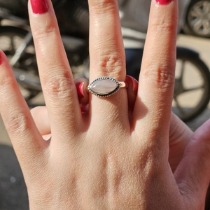 Fête porter Rose Quartz bague en argent Marqee forme Rose Quartz bague en argent poids léger bague adorable bague cadeau pour noël - Product Image 4