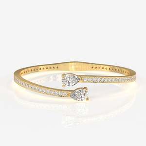 กำไลข้อมือแฟชั่นทองคำ 18K ประดับเพชรโมอิสซาไนต์ทรงหยดน้ำ ดีไซน์หรูหรา - Product Image 1