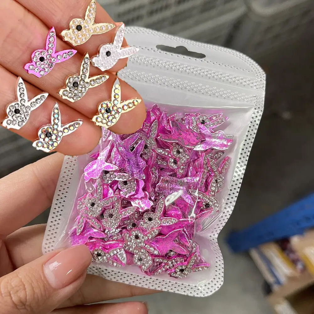 Luxury Bunny Diamond Nail Charms 3D Cartoon Rhinestones Glitter Zircon Decorations Manicure Supply