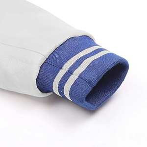 Chaqueta universitaria personalizada para hombre, chaqueta de béisbol con letras de lana y mangas de cuero, estilo bombardero vintage, OEM ODM, ropa de equipo - Product Image 5