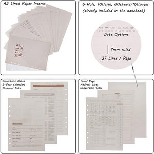 Cuaderno de Hojas Sueltas con Páginas Reemplazables, con Pegatinas de Planificación, Etiquetas para Secciones de <span class=keywords><strong>Cursos</strong></span>, Carpeta de Anillas - Product Image 5