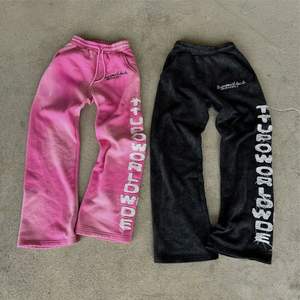 Pantalons de jogging personnalisés pour hommes, pantalons de survêtement évasés baggy délavés à l'acide, pantalons de survêtement décontractés avec broderie pour hommes - Product Image 6