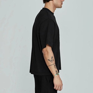 OEM verano ropa casual 100% algodón hombres camisetas personalizadas DTF impreso logotipo suelto ajuste sólido transpirable hip hop camiseta para hombres - Product Image 3