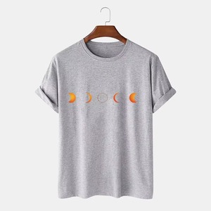 Camiseta personalizada con estampado de Dtf azul para hombre, Camiseta de algodón informal con estilo para ropa de calle y venta al por mayor - Product Image 6