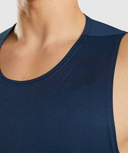 Débardeur d'entraînement en polyester de haute qualité pour hommes, personnalisé, nouveau design, haut d'entraînement de fitness décontracté, col tricoté respirant - Product Image 2