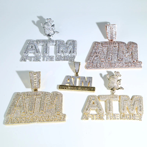 Stylish Hip Hop <b>Letter</b> Pendant in 925 Sterling Silver with Enhanced Cut Leb Grown Diamonds for Men's Party Wear - Product Image 2