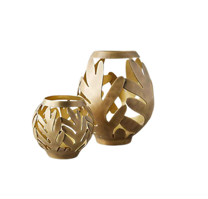 Bougeoir en métal au Design moderne avec métal en Aluminium et bougeoir de finition plaqué or fait à la main - Product Image 5