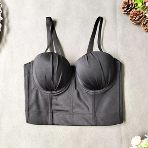 Europe <span class=keywords><strong>et</strong></span> états-unis femmes nouveau corset plissé sous-vêtements petit licou couleur unie <span class=keywords><strong>mince</strong></span> mode poitrine petit gilet - Product Image 6