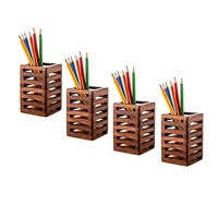 Dernier support de boîte à stylos en bois pour l'école à un prix abordable support de crayons en bois de forme Unique pour le bureau et la décoration de Table d'école