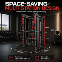 Rack de Sentadillas, Pequeño, Tipo Gantry Smith, Tres en Uno, Entrenamiento Integral, Equipo de Fitness Comercial Multifuncional