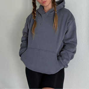 Pull-over ample à la mode de luxe personnalisé pour femmes ensemble sweat à capuche et pantalon de survêtement à imprimé bouffant en coton biologique - Product Image 2