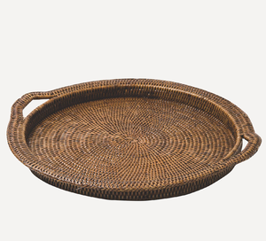 Plateau de service décoratif en rotin tissé Matériau en rotin Mobilier d'intérieur Design traditionnel Plateau en rotin 2 pièces - Product Image 5