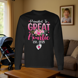 Maglietta a Maniche Lunghe 2025 per Futura Nonna, Personalizzabile con Scritta 'Promossa a Nonna' - Product Image 3