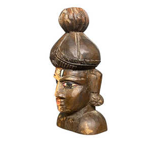 Cabeza de Buda de Madera Pintada a Mano con Diseño Tradicional, Proceso de Retrato Hecho a Mano - Product Image 4