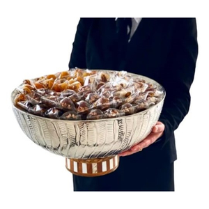 Bol à chocolat en métal finition argent martelé fait à la main avec base décorative Décoration et événements élégants à la maison à prix économique - Product Image 6
