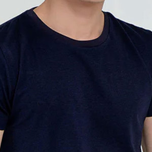 T-shirt personnalisé pour homme bleu marine |   T-shirt uni à col rond |   Haut décontracté en coton à manches courtes |   Vêtements de mode d'été en gros - Product Image 6
