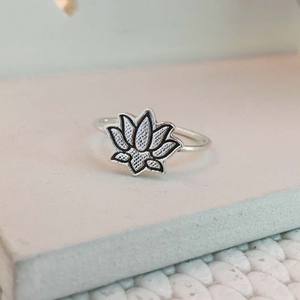 Wedding Fine Jewelry 925 Sterling Silver Flower <b>Rings</b> Minimalist Cute Girl's <b>Rings</b> Handmade Bezel Setting Trendy - Product Image 5