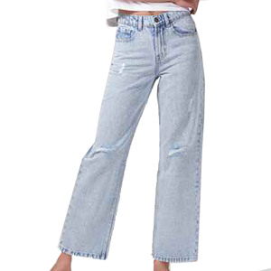 Vaqueros desgastados ajustados para mujer, ropa exterior para todas las estaciones con estilo frontal plano, combinación perfecta para la primavera Otoño Invierno - Product Image 1