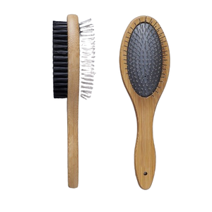 Herramienta DE ASEO profesional, mango de madera, cepillo de aguja de acero inoxidable para perros con mango de madera para aseo - Product Image 1