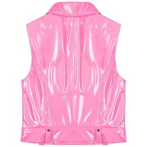 Chaleco de Piel Auténtica de Alta Calidad, Estilo Hip Hop, con Cremallera, para Mujer, al por Mayor, Chaleco Cortavientos de Piel de Oveja - Product Image 4