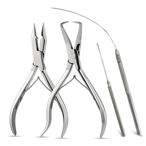 Surgical Grade <b>Needle</b> Nose Hair Extension Pliers Kit Finish Polish German Stainless Steel Hair Pliers Set With <b>Case</b> - Product Image 2