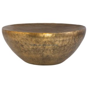 Mesa de centro de café decorativa de gran tamaño de latón de Metal chapado en oro martillado, mesa de estilo nuevo hecha a mano de lujo de alta calidad - Product Image 1
