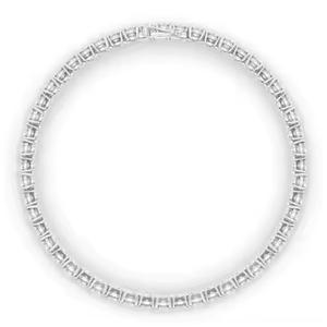 Bracelet en or blanc 18 carats avec diamants ronds pour femmes, jonc en moissanite, diamants de laboratoire, bijoux fins - Product Image 4