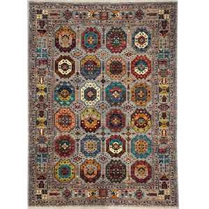 Tapis en laine tribale Waziri fait à la main | Tapis de salon-Chambre à coucher-Tapis 6x9, tapis fait main unique, tapis en laine tribal avec motifs ethniques. - Product Image 1