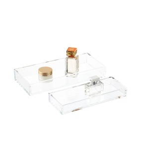 Bandeja de Servicio Acrílica Transparente con Asas, Bandeja Organizadora para Mesa de Centro, para Mostrador, Gran Venta - Product Image 2