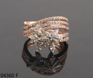 D'VINS JEWELS 14k Solid Rose Gold Spiral Designer Engagement <b>Ring</b> Brilliant Cut <b>Diamond</b> for Certified Trendy Valentine's Day - Product Image 1
