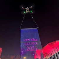Affiche publicitaire numérique holographique flexible, légère, pleine couleur, résistante à l'eau IP65, Sky Flying P15/P20/P25 LED pour extérieur