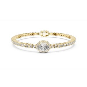 Bracelet tennis micro-serti rond en moissanite, en argent sterling 925, classique, pour femme, bijoux de luxe, mariage et mariée - Product Image 4