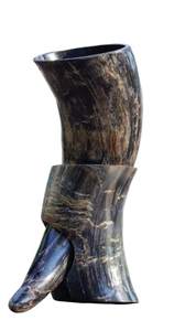 Cuerno para beber de búhos y vikingos, con soporte, cuerno de vaca para beber, pulido - Product Image 2