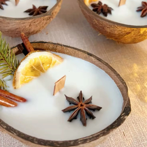 2025 meilleures bougies de coquille de noix de coco faites à la main brillantes et écologiques pour la décoration de vacances de Noël et les idées de cadeaux - Product Image 3
