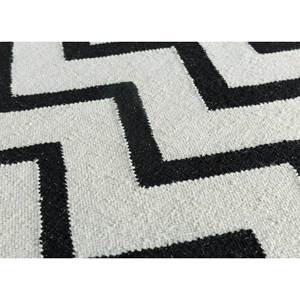 พรมอินดัสบาร์ คลาสสิค เกรย์ แบล็ค ลายทอแบน ทำจากขนสัตว์และปอกระเจา ทำมือ ขนาด 4 เมตร รูปทรงสี่เหลี่ยมผืนผ้า ลายเชฟรอน สำหรับบ้าน ห้องนอน ทางเดิน หนา 10 มม. - Product Image 3