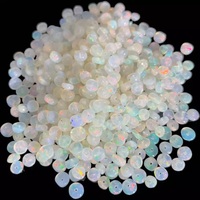 Perles rondes en opale d'Éthiopie naturelle blanche multicolore, pierres brutes de 6 mm, certifiées par un tiers, pour la fabrication de bracelets