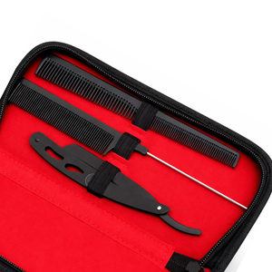 Professional <b>Barber</b> Kit Hair Cutting Scissors <b>Set</b> Thinning Shears Straight Razor Comb Salon Kit With Case - Product Image 3
