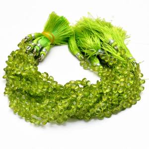 Perles de pierres précieuses en forme de cœur à facettes péridot naturel brins 8mm perles en vrac en pierre péridot vert pour la fabrication de bijoux au prix de gros - Product Image 5