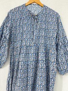 Voile coton femmes tenue décontracté longue robe bleu Floral été coton fête porter une pièce haut indien Designer robe portefeuille - Product Image 2