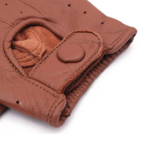 Gants de conduite de sécurité pour voiture et moto Biker Respirant Doigt complet Fermeture à bouton en cuir véritable - Product Image 3