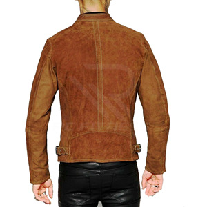RC 2023 new locomotive fashion zipper short slim fit <b>Men</b> <b>leather</b> <b>jacket</b> - Product Image 3