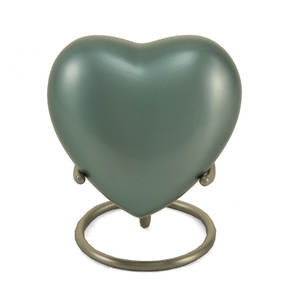 Urne funéraire Royal Rapture pour cendres, souvenir commémoratif de crémation, urne d'amour décorative en laiton en forme de cœur avec support - Product Image 1