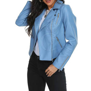 Veste en cuir à col montant grande taille pour femmes vente en gros respirant hiver utilisation en extérieur tricoté traitement motif solide - Product Image 4