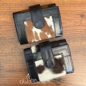 กระเป๋าสตางค์หนังวัวแบบพับสามทบขนาดเล็กสำหรับผู้หญิงกระเป๋าสตางค์หนังแท้ใส่บัตรจุของได้มากดีไซน์หรูหราใหม่ - Product Image 1