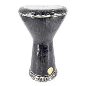 Gawharet El Fan 23cm Sombaty Darbuka Doumbek - Tambor con Acabado de Mármol Negro Melanite - Product Image 4
