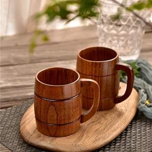 CUSTOMIZED SIZE AND SHAPE WOODEN BEER VIKING MUG with Modern <b>Design</b> Nordic Personality Drinking Coffee Cup for Christmas - Product Image 5