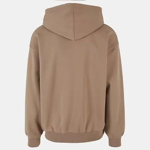 Vente en gros de sweats à capuche zippés pour hommes, style streetwear, à épaules tombantes, en molleton de coton pour l'automne, prix abordable, avec logo personnalisé, fournisseur - Product Image 4