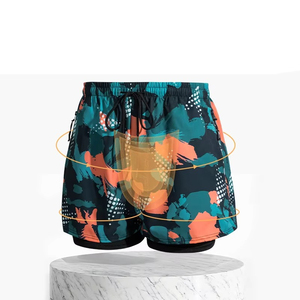 2025 pantalones cortos de gimnasio de secado rápido para hombre patrón sólido cintura media traje de baño de playa de verano personalizado con bolsillo al por mayor - Product Image 2