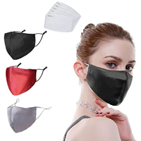 Masques faciaux confortables couleur unie personnalisé nouvelle mode imprimé doux 100% Satin soie unisexe respirant visage bouche masquage